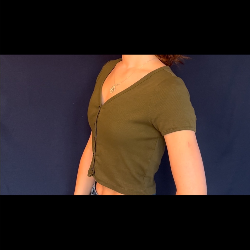 Levi's Olive Green Ribbed Top